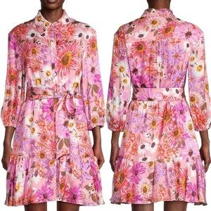 Rachel Parcell Botanical Tiered Shirt Dress Size 4